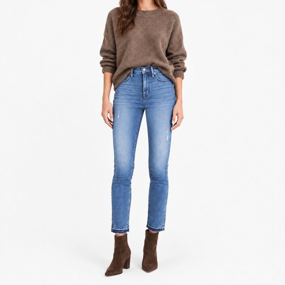 J.Crew Point Sur Hightower Straight Jeans Women's 28 Medium Wash Polished Denim